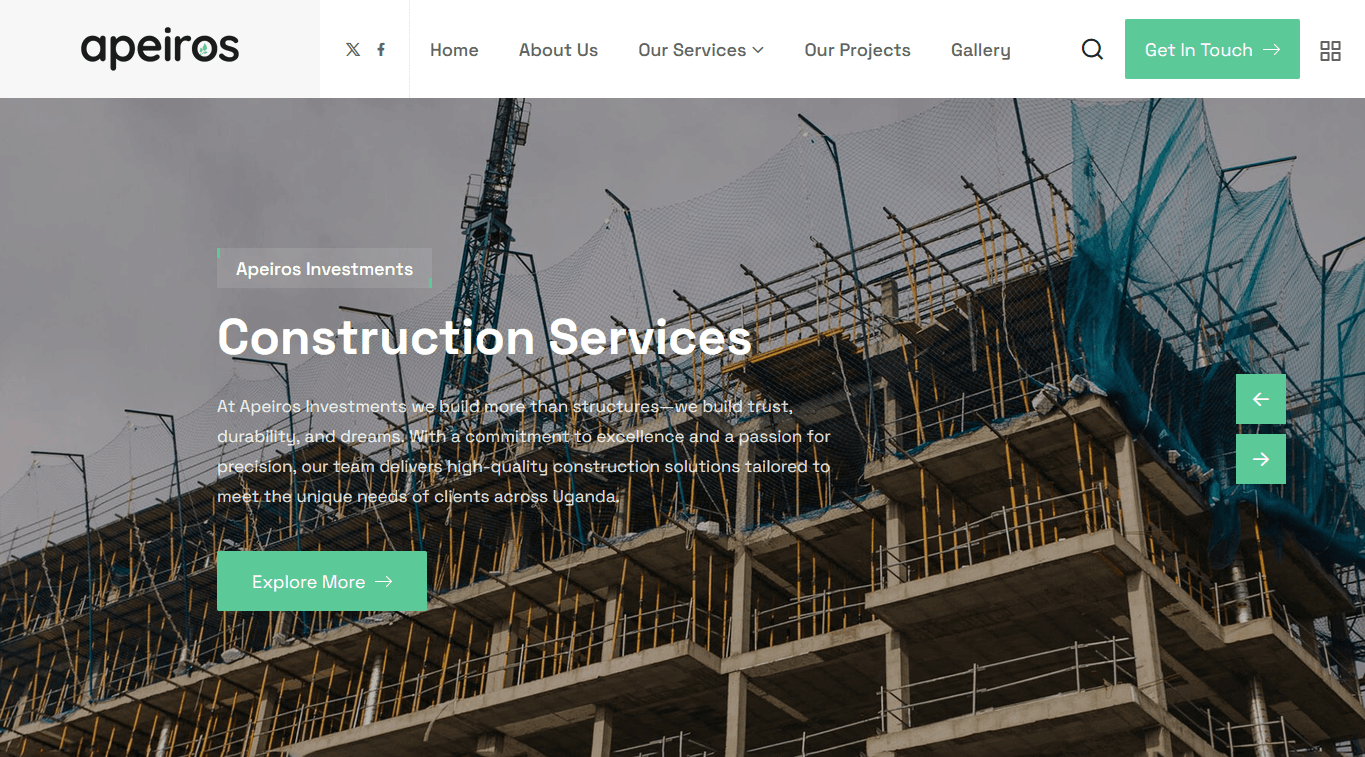 Home page for Apeiros Investments